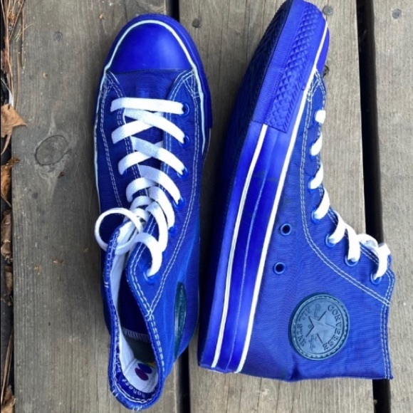 CONVERSE ALL STARS Shoes CHUCK TAYLOR Sneakers Blue White Size 7 - Picture 4 of 11